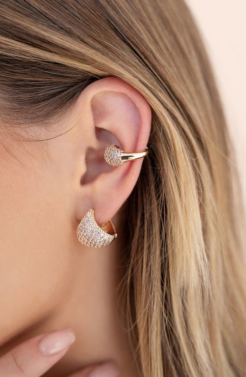 Ettika Pavé Cubic Zirconia Teardrop Ear Cuff In Gold