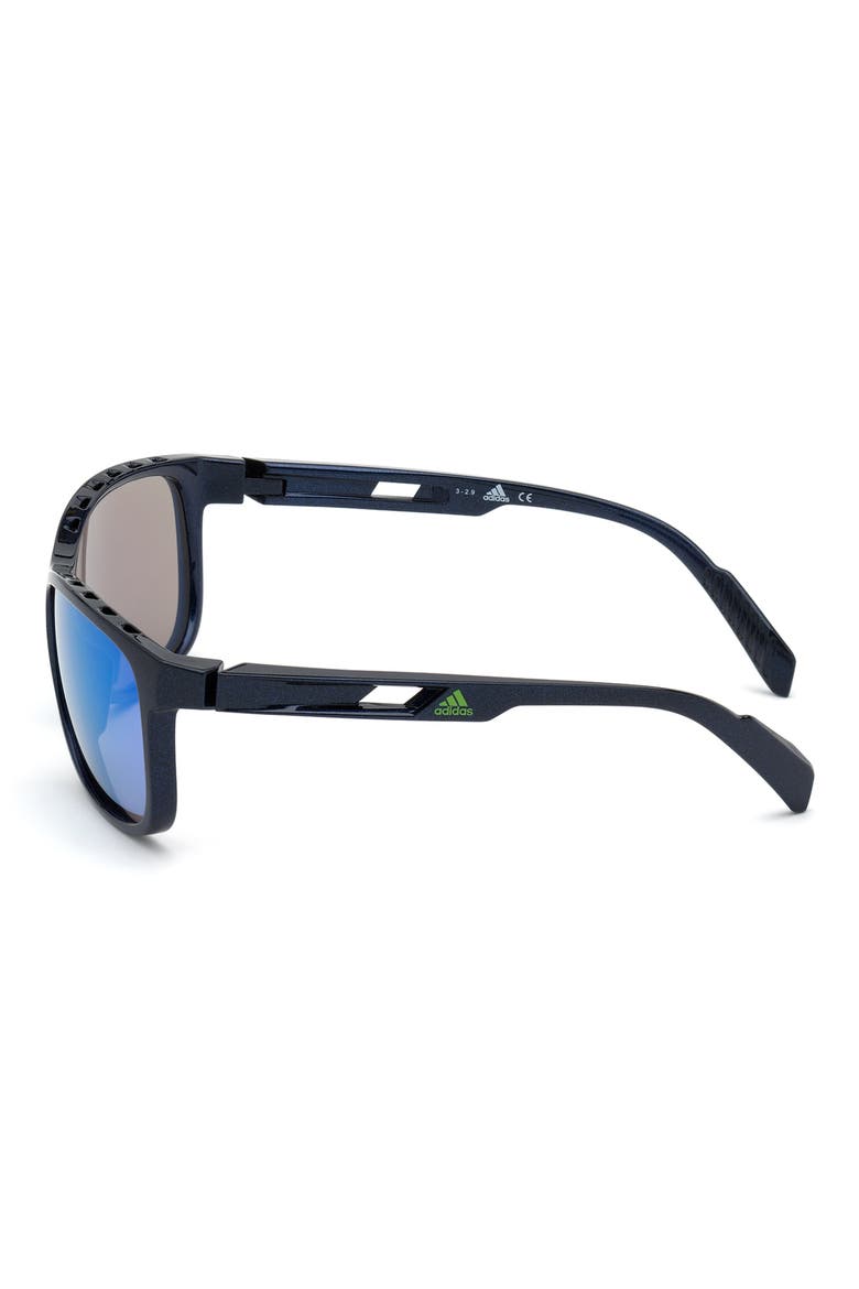 62mm Square Sunglasses, Alternate, color, BLUE / GREEN MIRROR LENSES