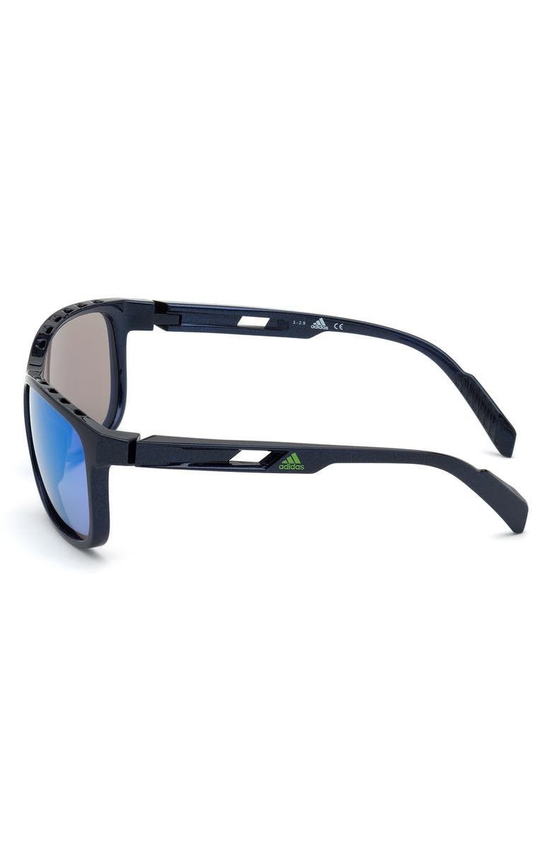 adidas 62mm Square Sunglasses, Alternate, color, Blue / Green Mirror Lenses