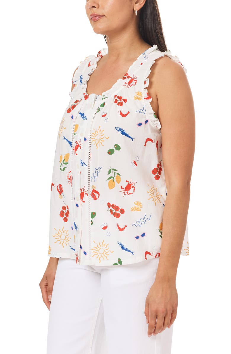 C & C California Katina Cotton Tank Top, Alternate, color, Sugar Swizzle Conversational