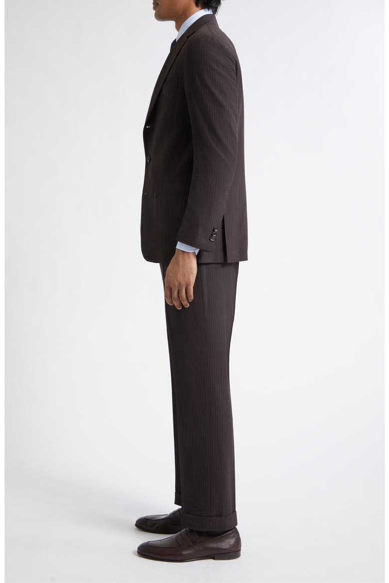 Waverly Tapered Virgin Wool Seersucker Suit, Alternate, color, BROWN