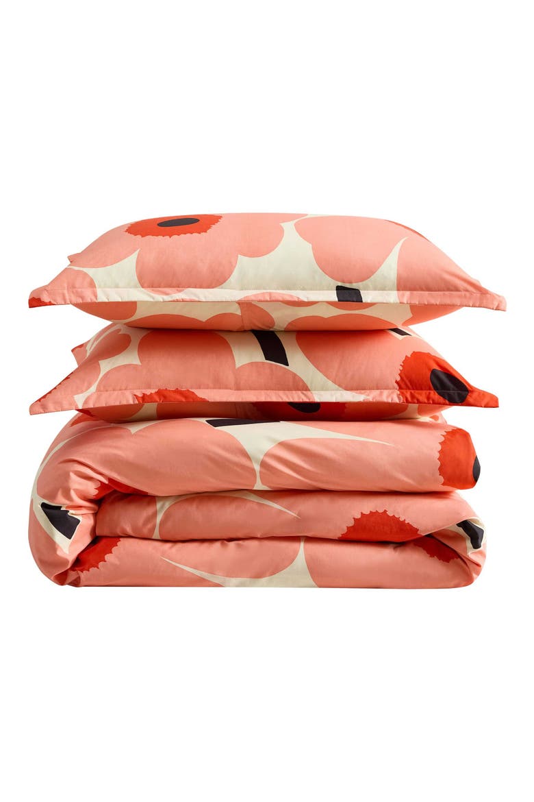 Unikko Cotton Percale Comforter & Shams Set, Main, color, MEDIUM / DARK PINK
