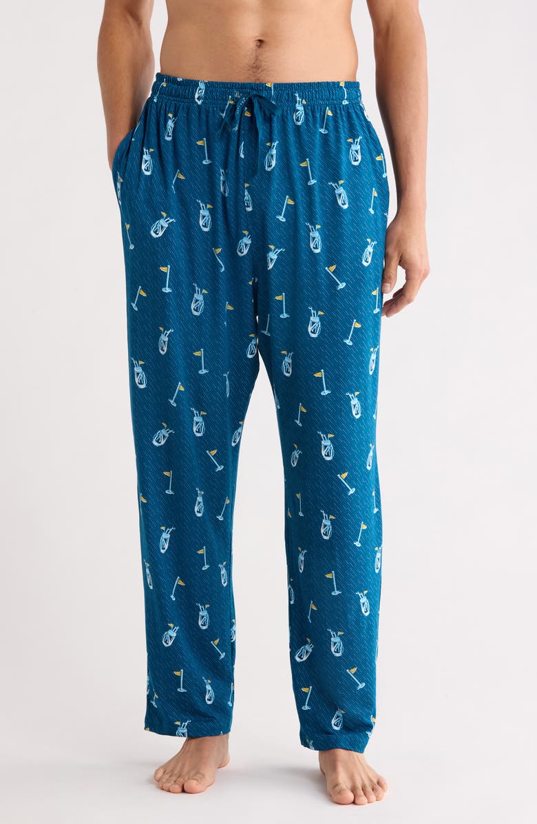 PGA TOUR Sailor Golf Bag Print Pajama Pants, Main, color, Sailor Blue