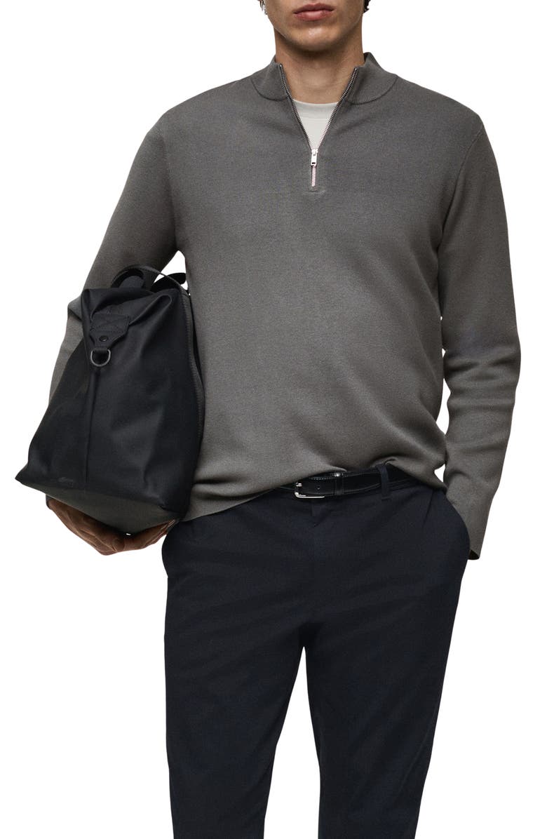 MANGO Half-Zip Sweater, Main, color,