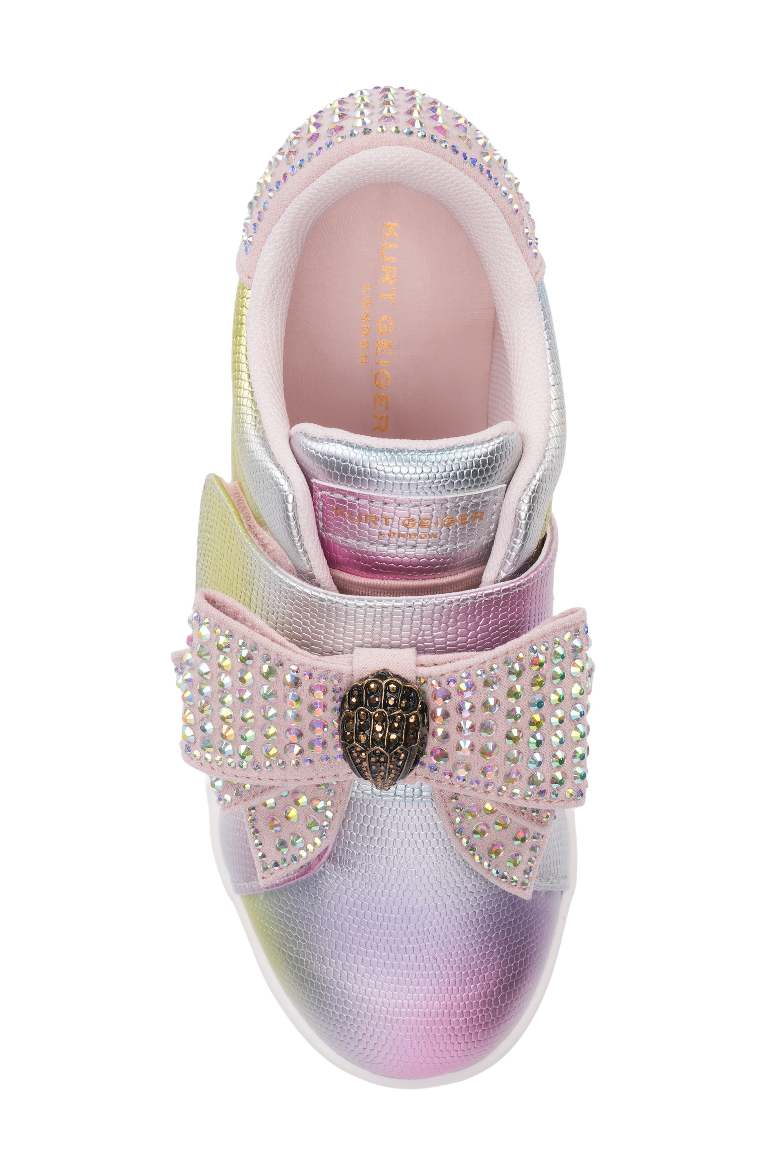 Kids' Mini Laney Bow Sneaker, Alternate, color, PINK/ IRIDESCENT