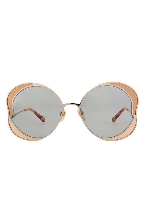 60mm Oversize Round Sunglasses