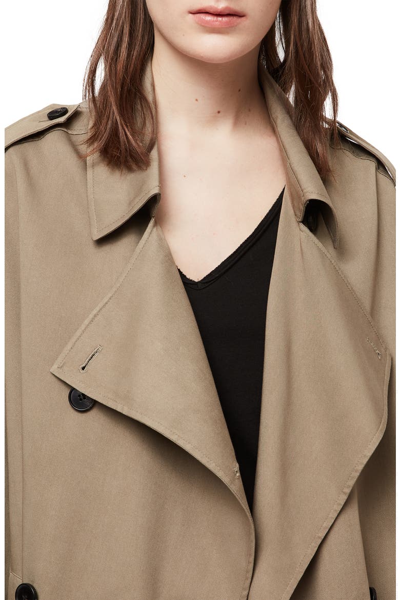 Lia Mac Trench Coat, Alternate, color, SAGE GREEN