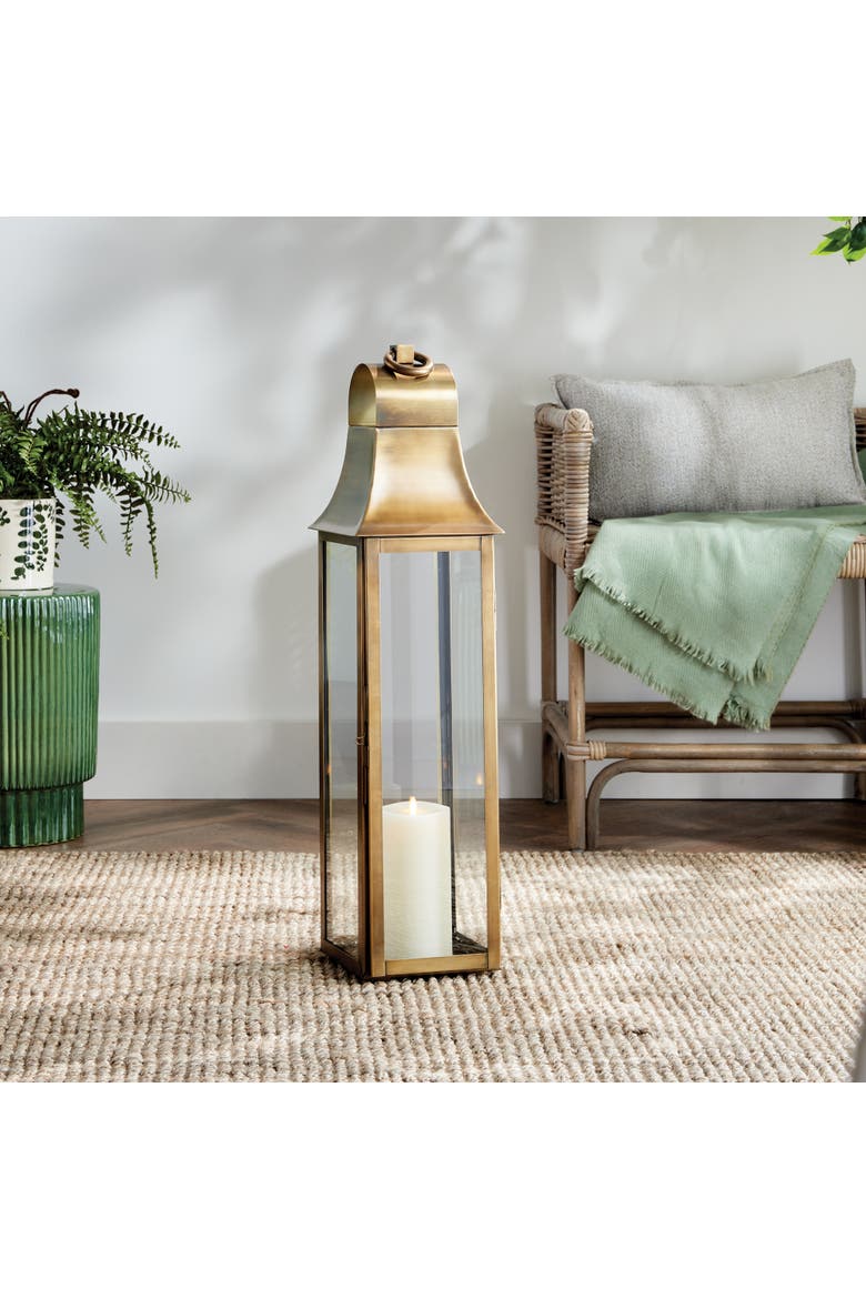 Geneva Lantern Candle Holder Large, Alternate, color, Gold