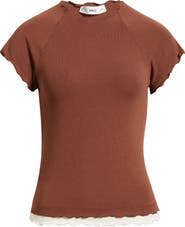 MANGO Lettuce Edge Layered Top