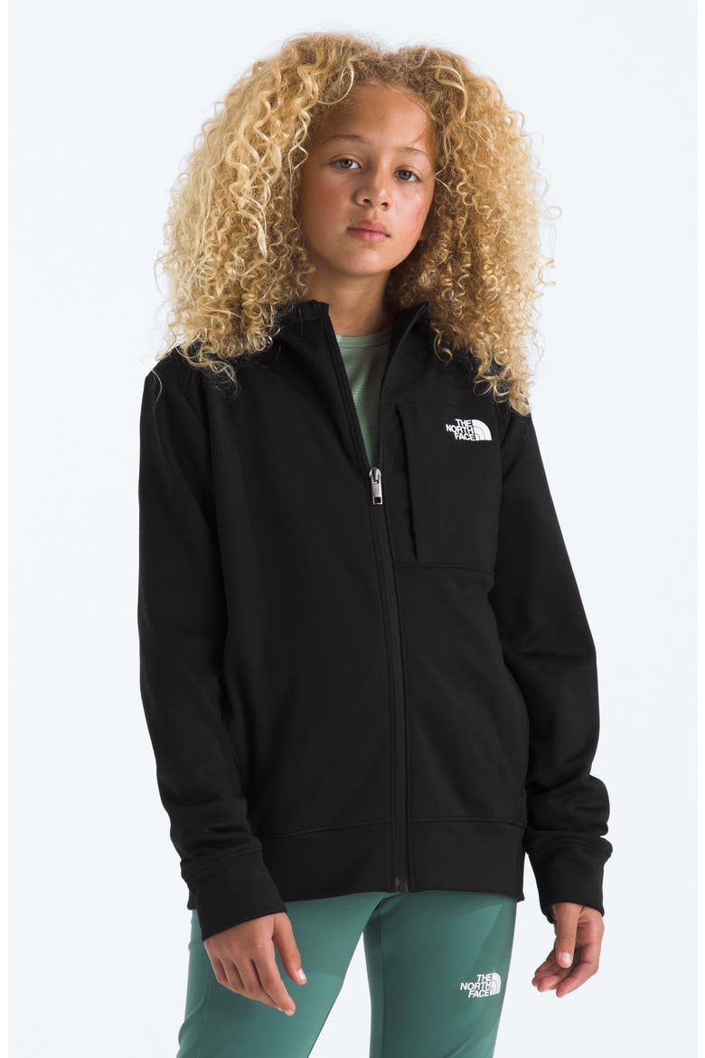 Kids' Performance Fleece Full Zip Hooded Jacket, Alternate, color, TNF BLACK