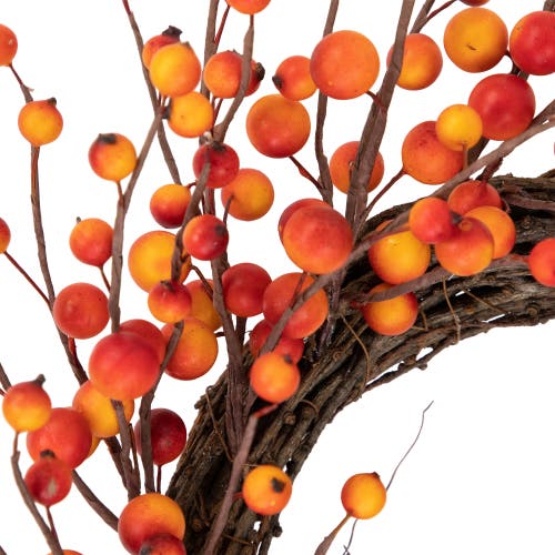 Northlight Orange Berries And Twig Artificial Fall Harvest Wreath 14- Inch, Unlit In Multi