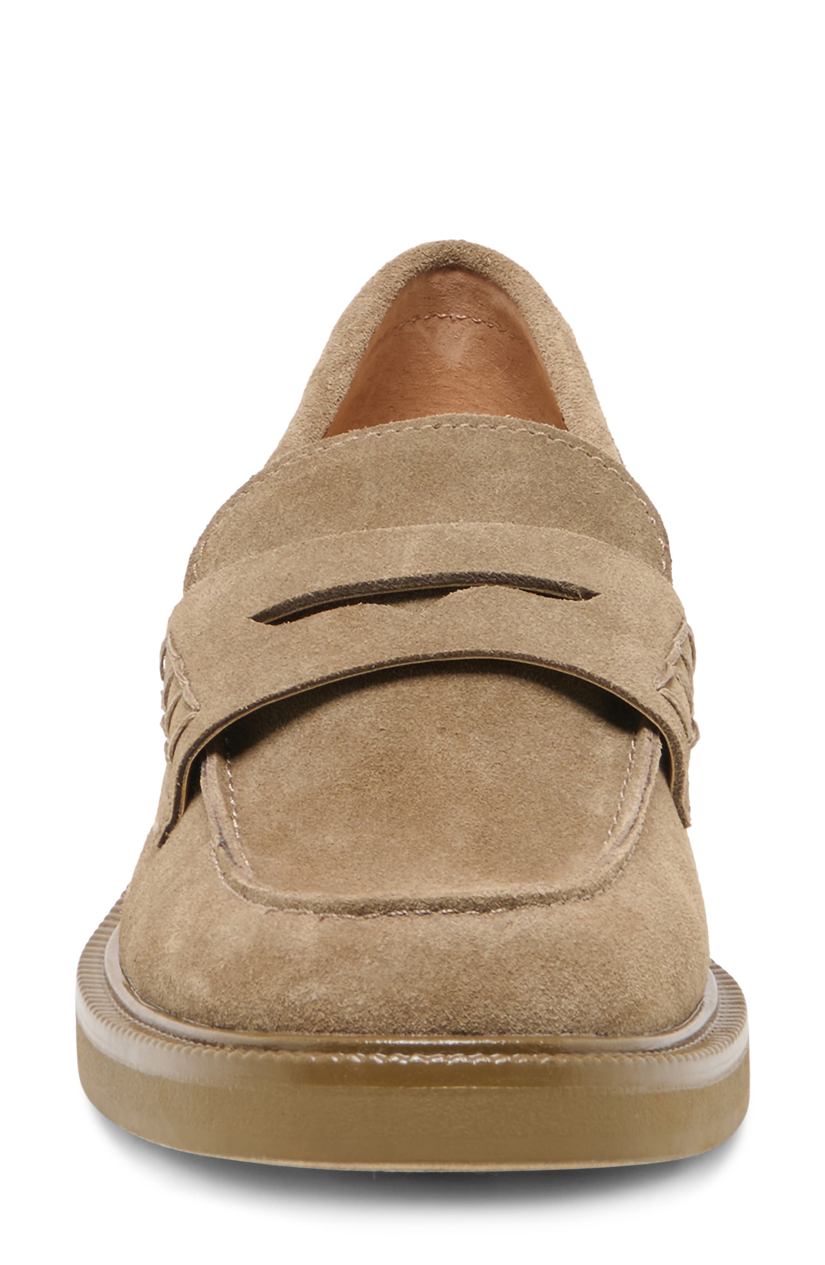Tiggy Penny Loafer, Alternate, color, OLIVE SUEDE