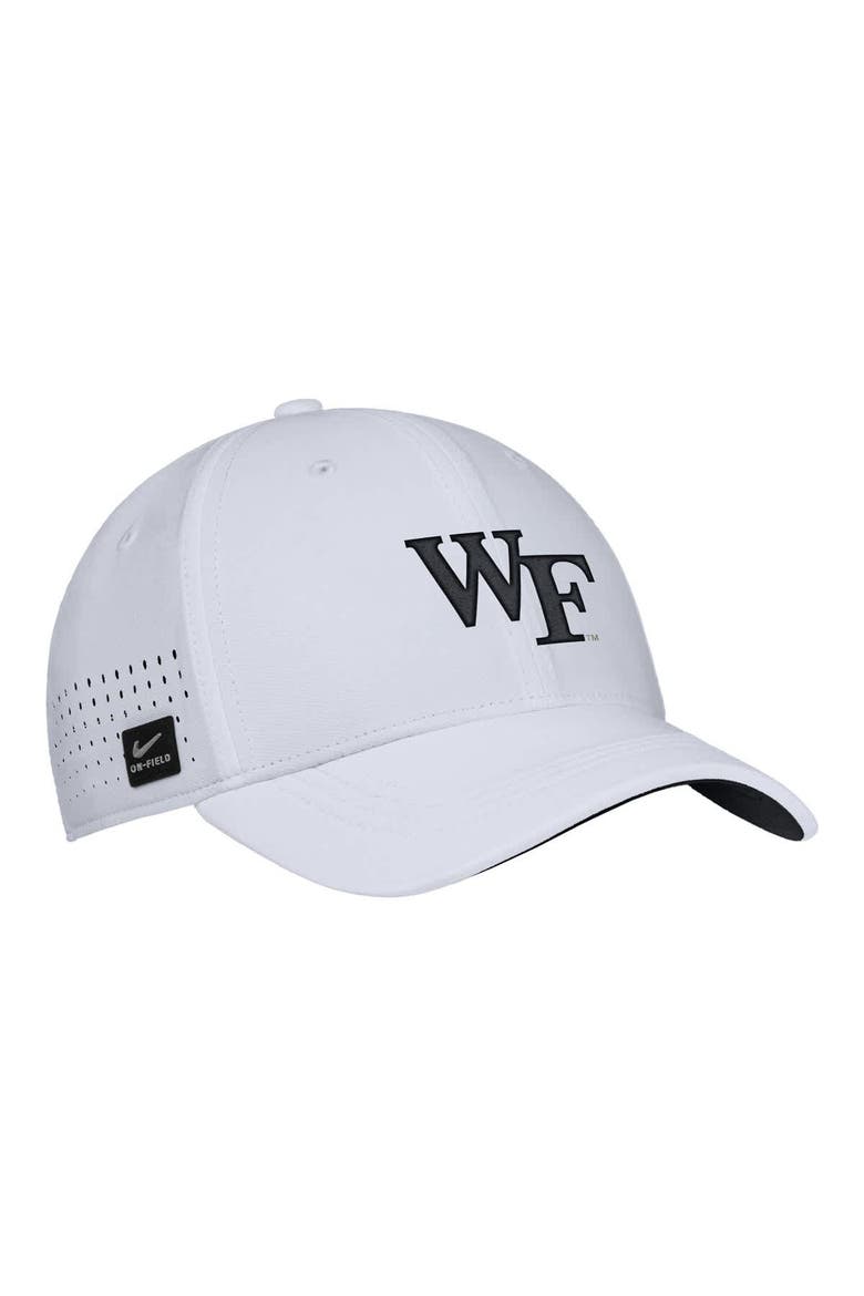 Men's Nike White Wake Forest Demon Deacons 2025 On-Field Performance Flex Hat, Main, color, White