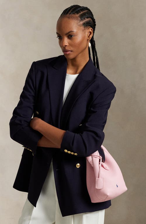 Polo Ralph Lauren Shiny Drum Leather Tote In Pink