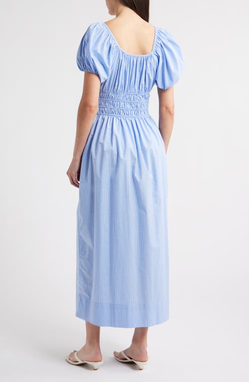 Faithfull The Brand Yolaine Cotton Midi Dress In Blue