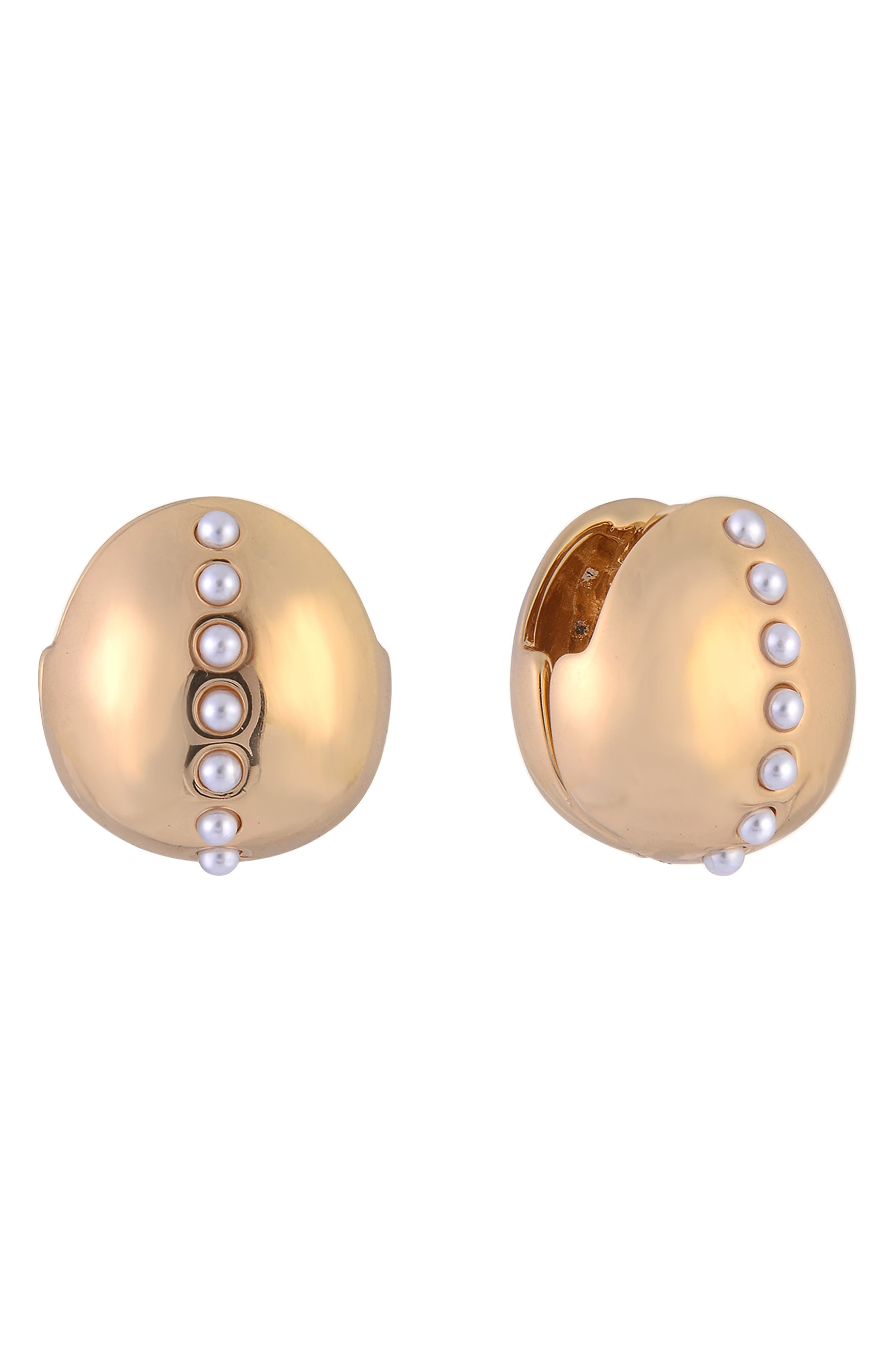 Laundry by Shelli Segal Crystal Huggie Hoop Earrings
