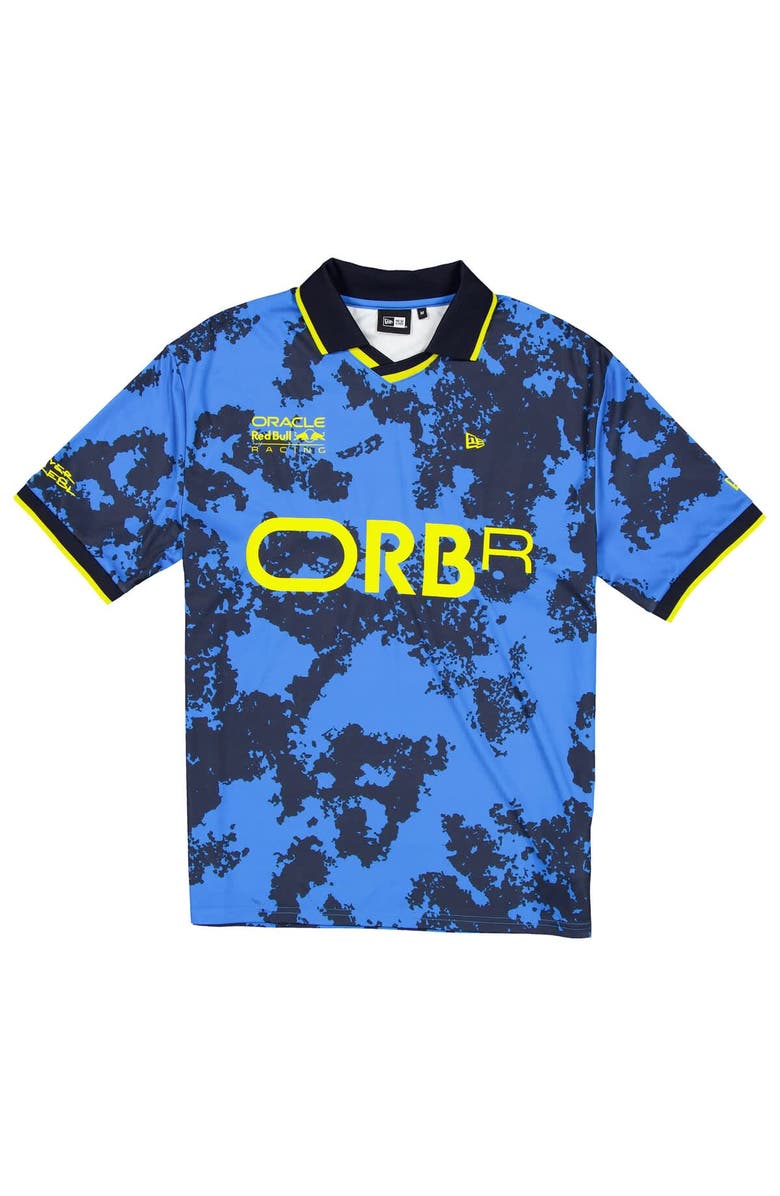 New Era Men's New Era  Blue Red Bull Racing Graphic Collared Soccer Shirt, Alternate, color, 