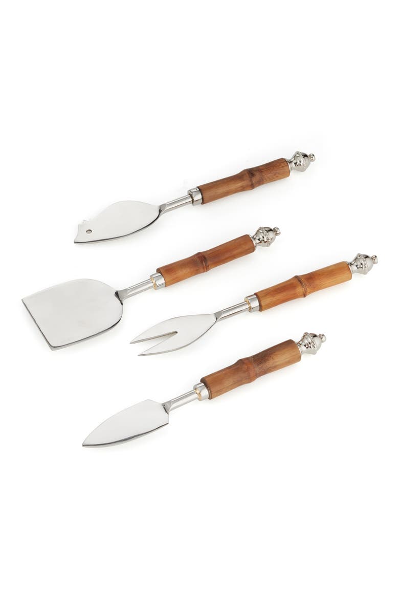 4-Piece Burma Hostess Cheese Knife Set, Main, color, SILVER