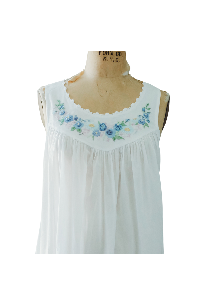 Blue Rosebud Nightgown, Alternate, color, Blue