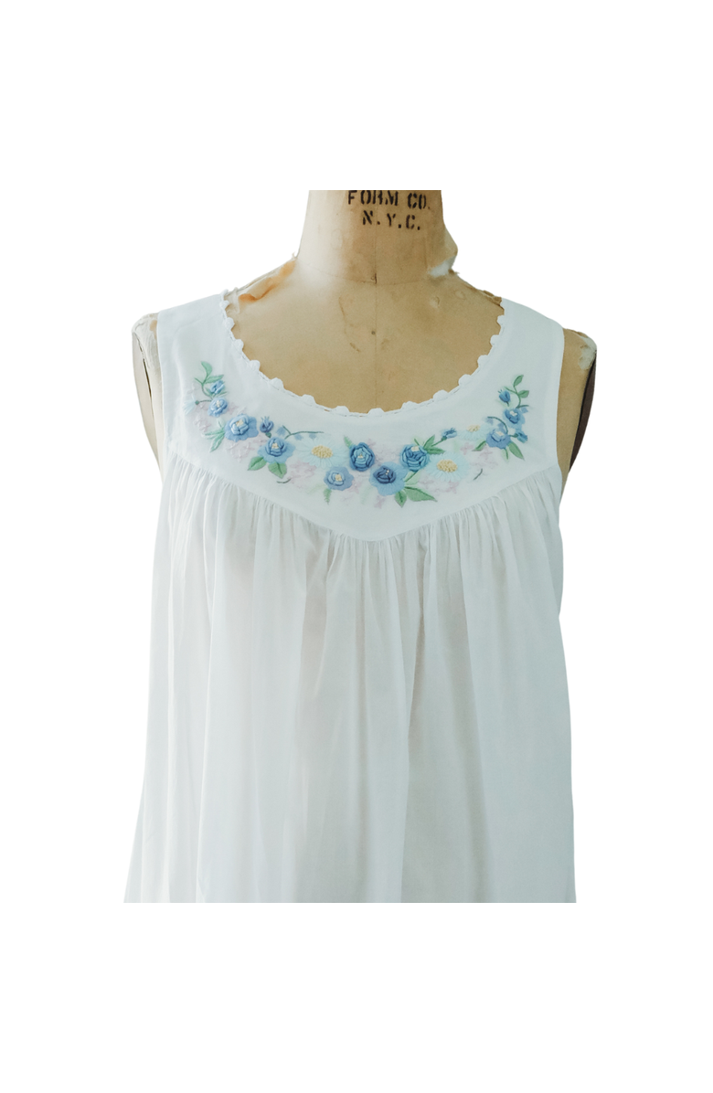 Maison d'Haiti Blue Rosebud Nightgown, Alternate, color, Blue