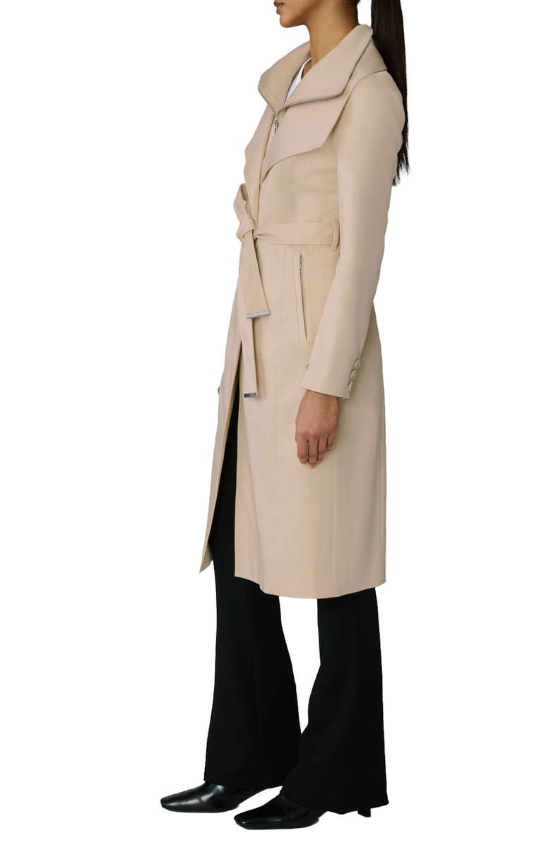 Soia & Kyo Ilana Water Repellent Bib Detail Cotton Blend Trench Coat, Alternate, color, Almond