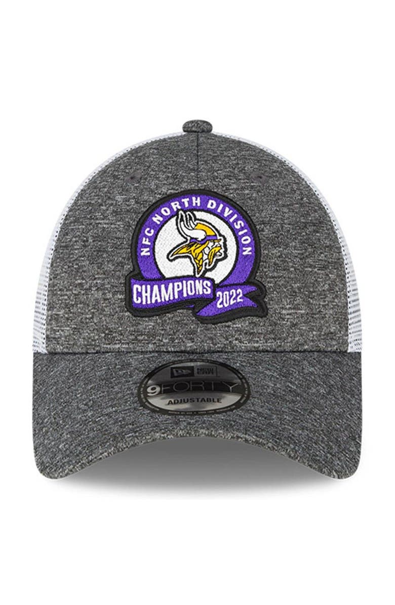 New Era Heather Gray Minnesota Vikings 2022 NFC North Division Champions Locker Room 9FORTY Adjustable Hat, Alternate, color, 