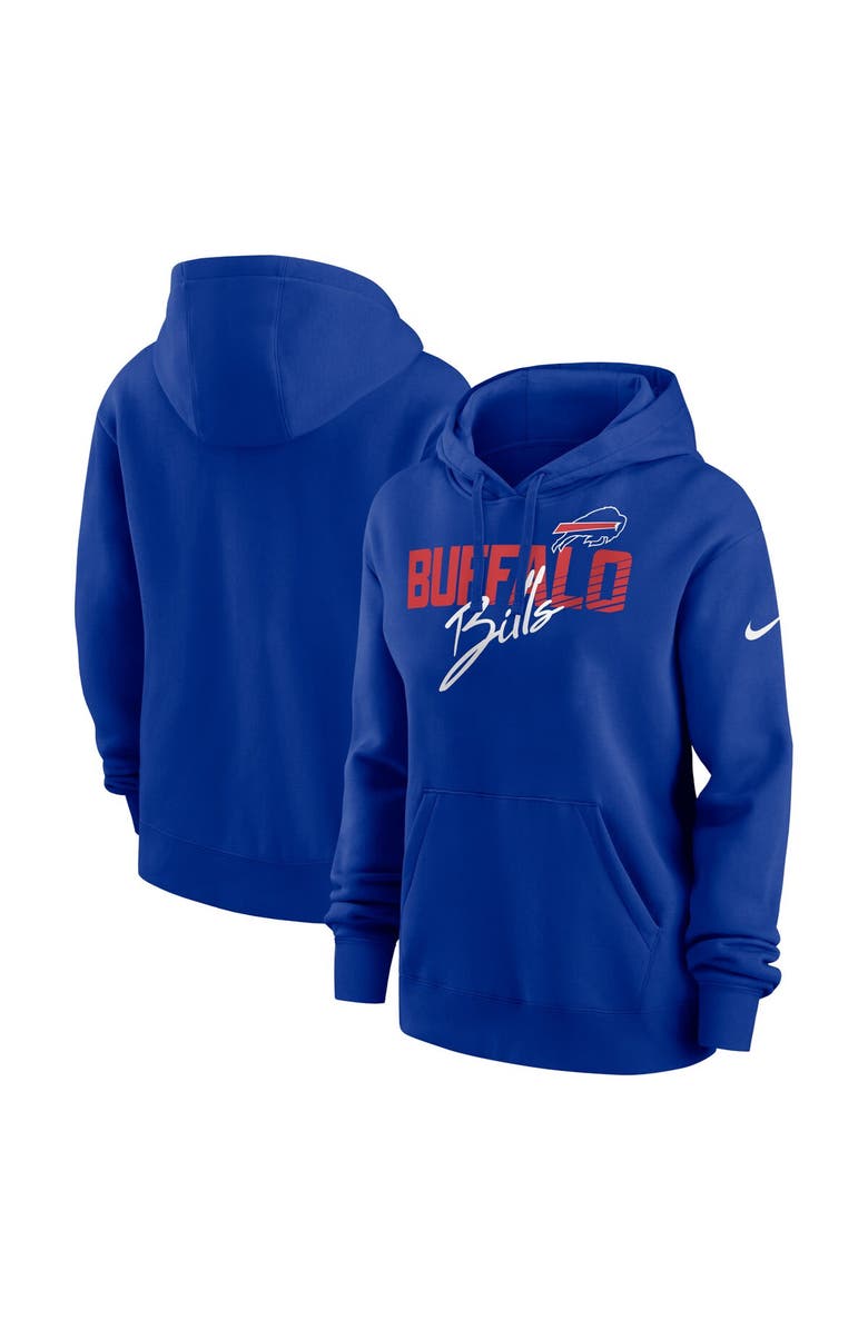 Nike Women's Nike Royal Buffalo Bills Wordmark Club Fleece Pullover Hoodie, Main, color, 