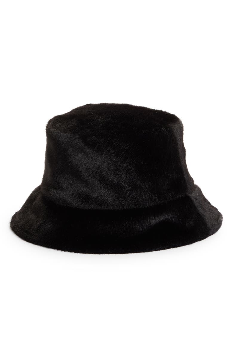 Stand Studio Wera Faux Fur Bucket Hat, Main, color, 
