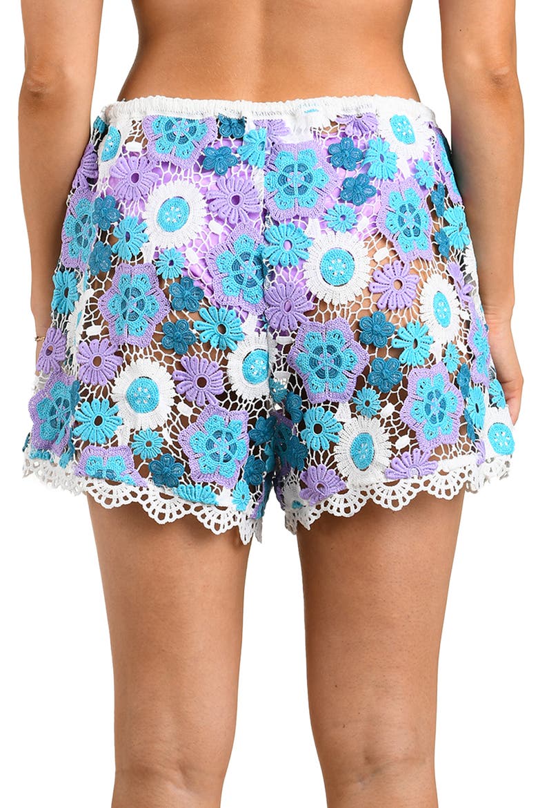 Happy Open Stitch Cover-Up Shorts, Alternate, color, LAGOON