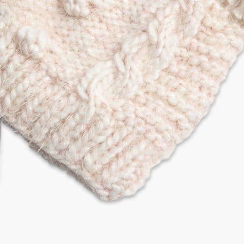 Turtle Fur Kids Fluff Balls Pom Pom Winter Hat In White