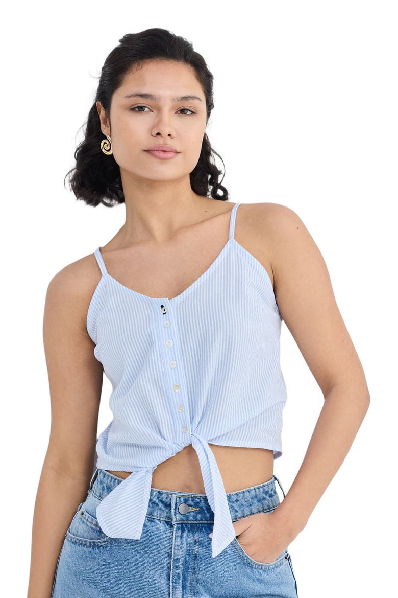 Pool Day Tan Lines Stripe Camisole, Alternate, color, Linear Rhythm
