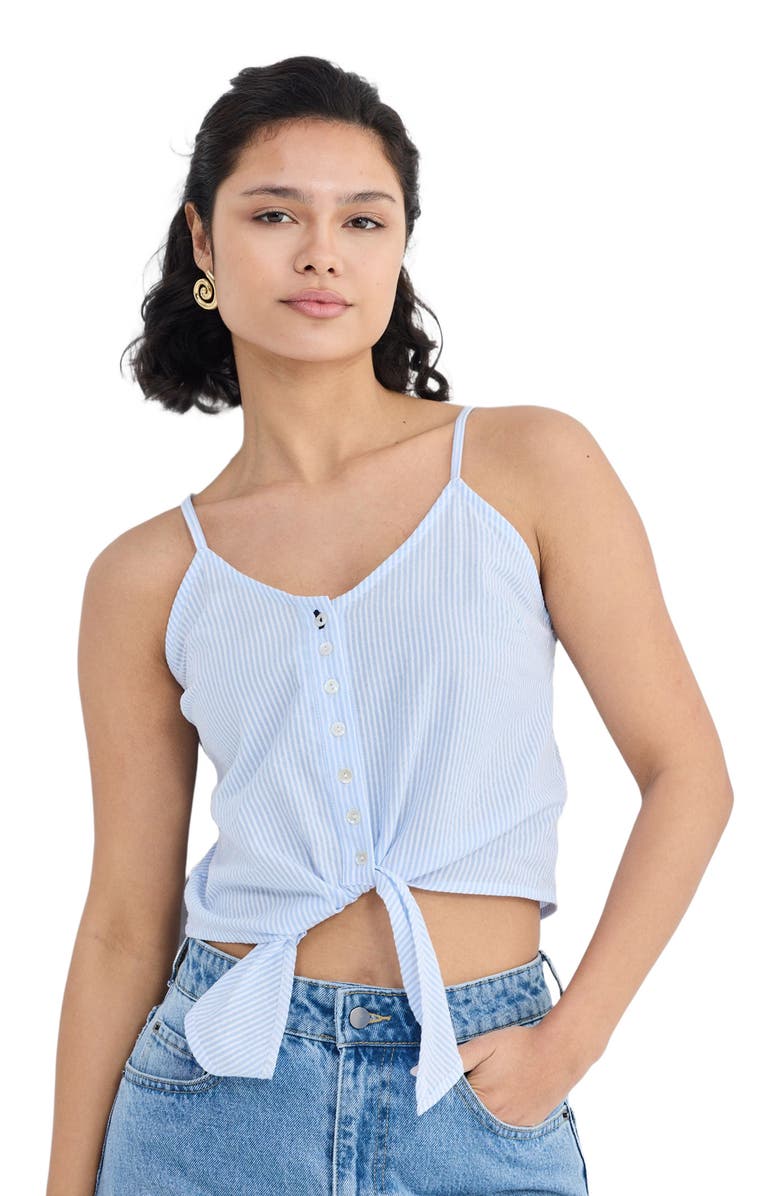 Reistor Pool Day Tan Lines Stripe Camisole, Alternate, color, Linear Rhythm