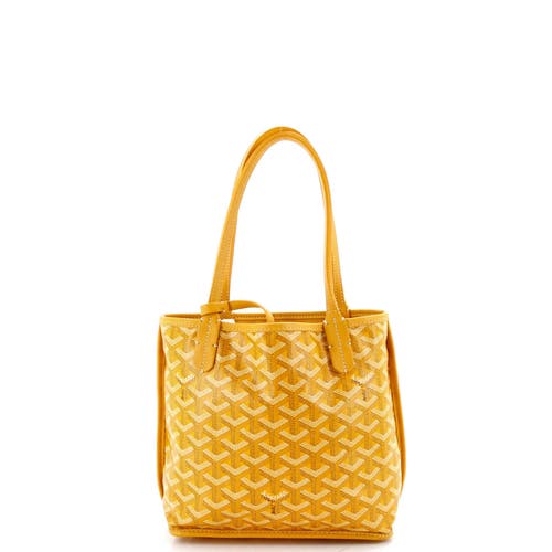 Pre-owned Goyard  Goyard Anjou Reversible Tote Coated Canvas Mini In Yellow