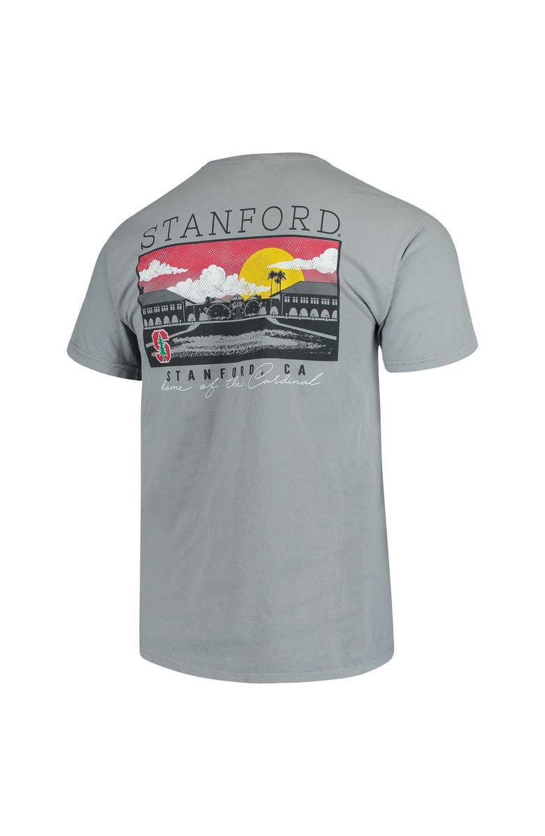 IMAGE ONE Men's Gray Stanford Cardinal Team Comfort Colors Campus Scenery T-Shirt, Alternate, color, 