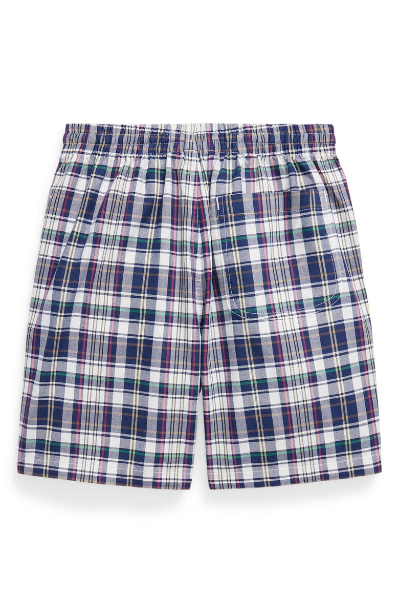 Polo Ralph Lauren Kids' Plaid Drawstring Shorts, Alternate, color, White Blue Multi