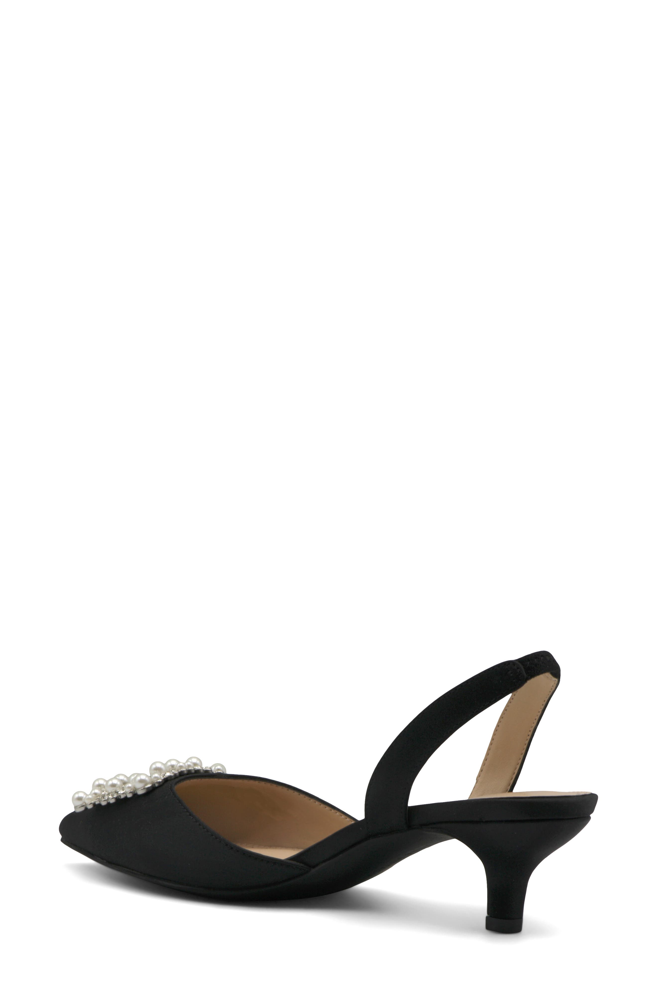 Adrienne Vittadini Suza Embellished Slingback Pump, Alternate, color, Black-St