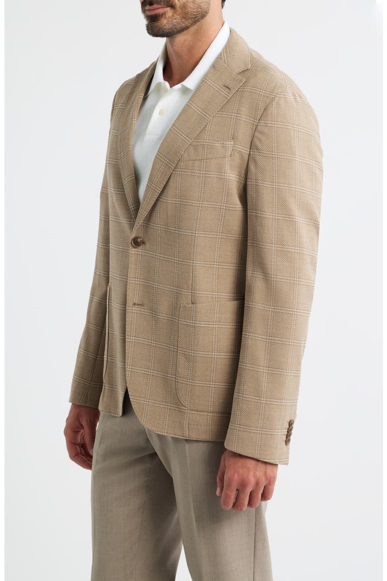 Hanry Slim Fit Check Stretch Wool & Cotton Sport Coat, Alternate, color, MEDIUM BEIGE