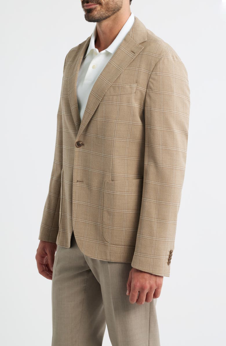 BOSS Hanry Slim Fit Check Stretch Wool & Cotton Sport Coat, Alternate, color, Medium Beige