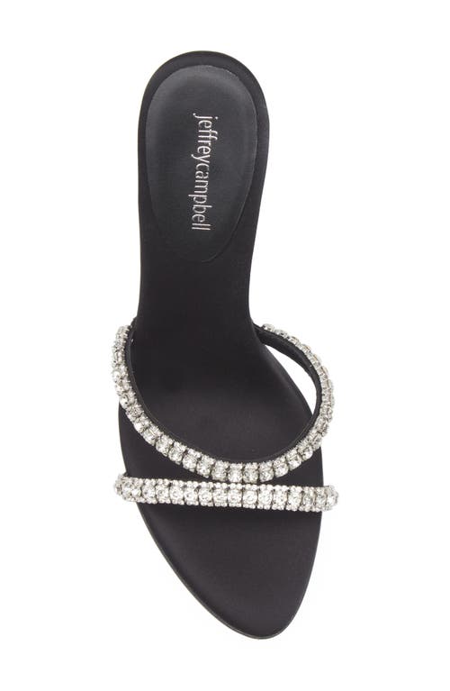 Jeffrey Campbell Marquise Slide Sandal In Black Satin