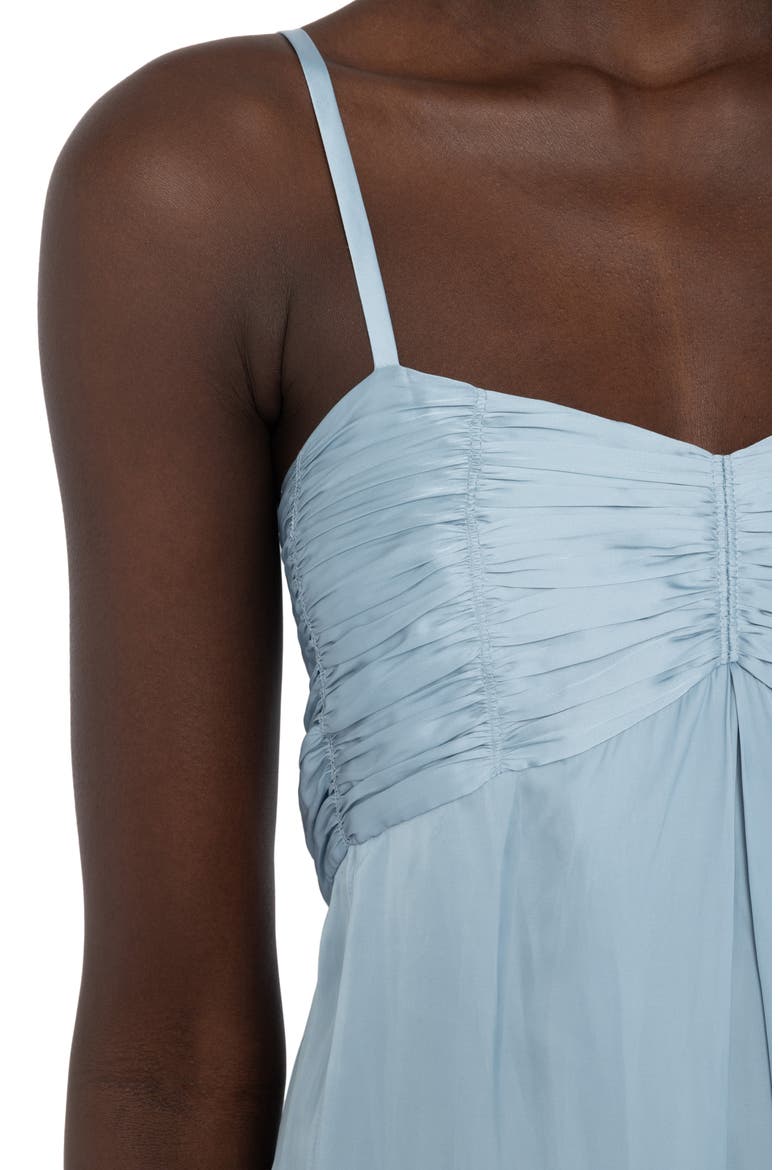 Rippies Pleated Satin Slipdress, Alternate, color, SKY