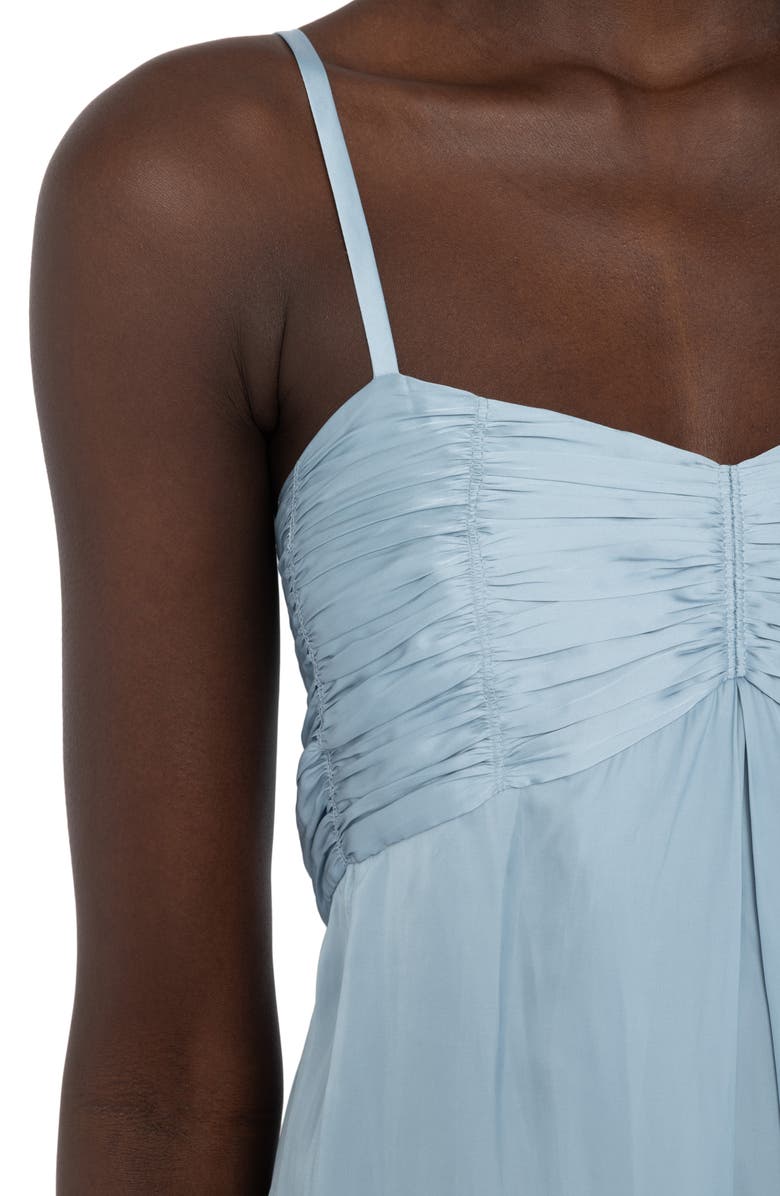 Zadig & Voltaire Rippies Pleated Satin Slipdress, Alternate, color, Sky