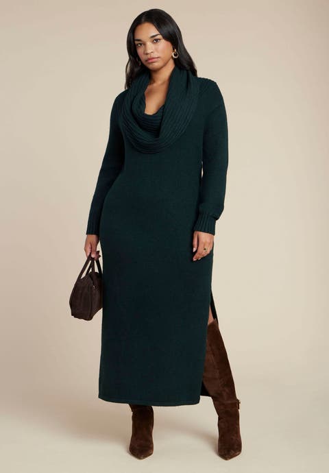 Cowl Sweater Dress (Plus)