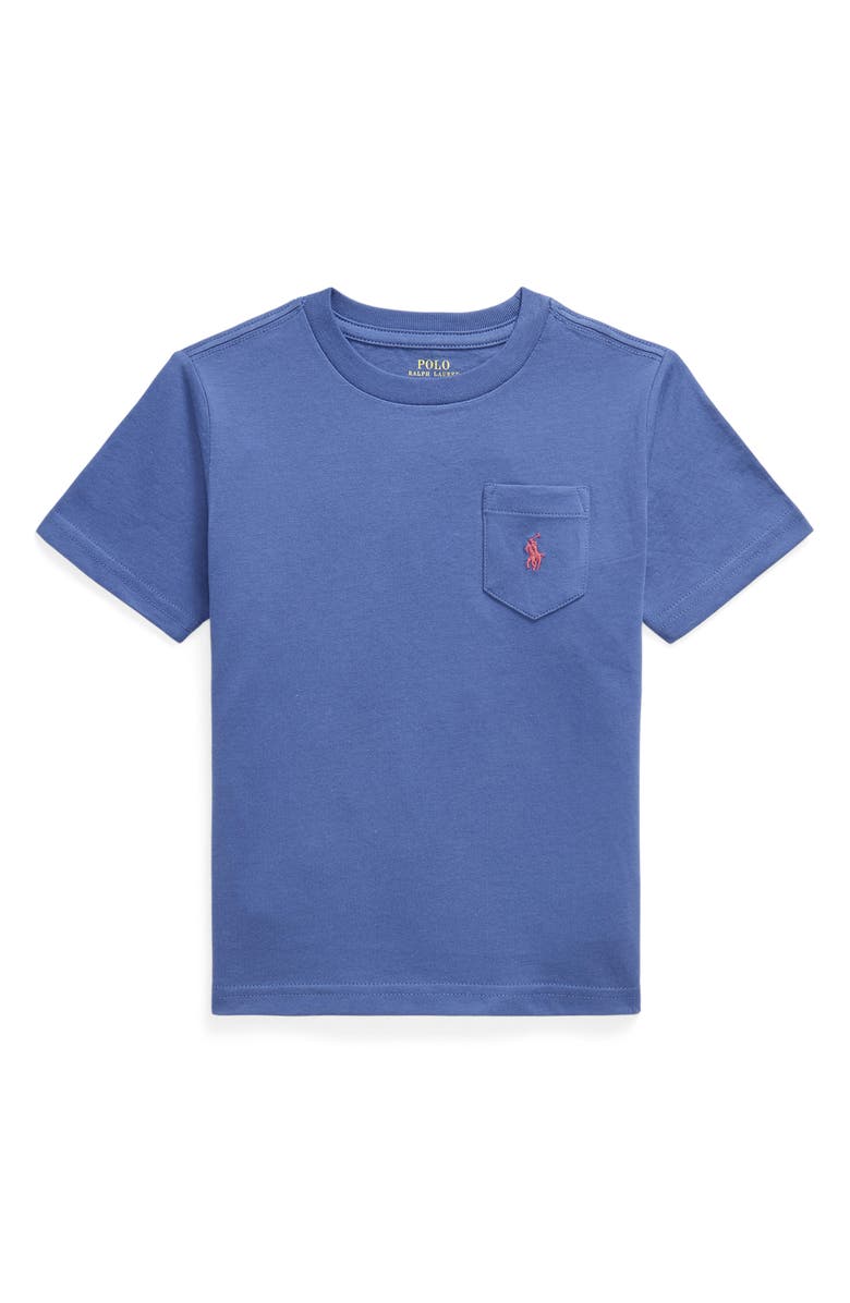 Polo Ralph Lauren Kids' Solid Cotton Pocket T-Shirt, Main, color, Blue Heaven