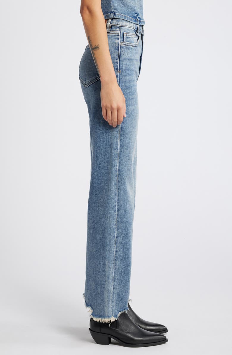 HIDDEN JEANS Chewed Hem High Waist Wide Leg Jeans, Alternate, color, 