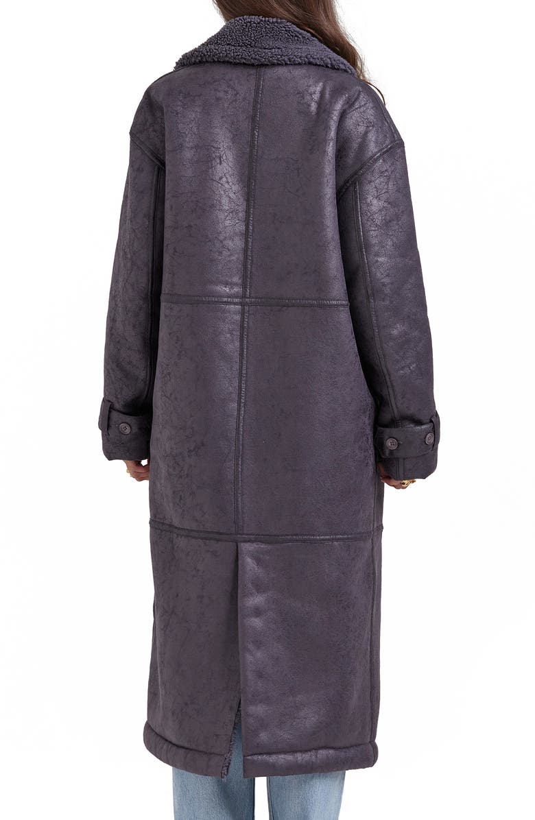 HOUSE OF CB Deiji Oversize Double Breasted Faux Shearling Coat, Alternate, color, 