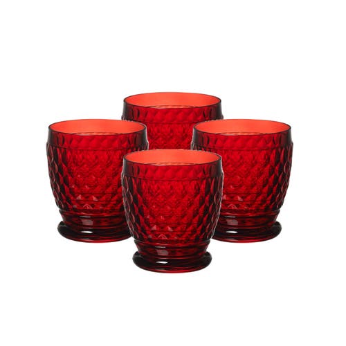 Villeroy & Boch Boston Coloured Set Of 4 Dof In Red