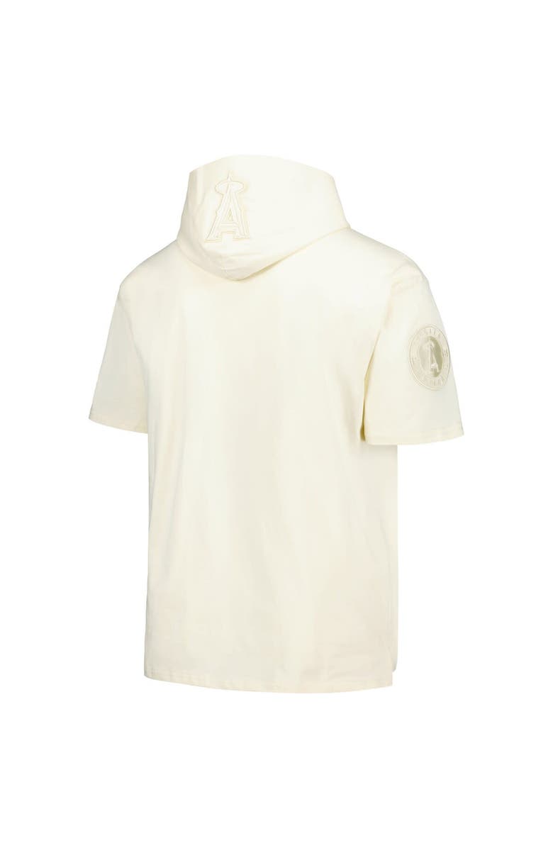 PRO STANDARD Men's Pro Standard Cream Los Angeles Angels Neutral Short Sleeve Hoodie T-Shirt, Alternate, color, Cream