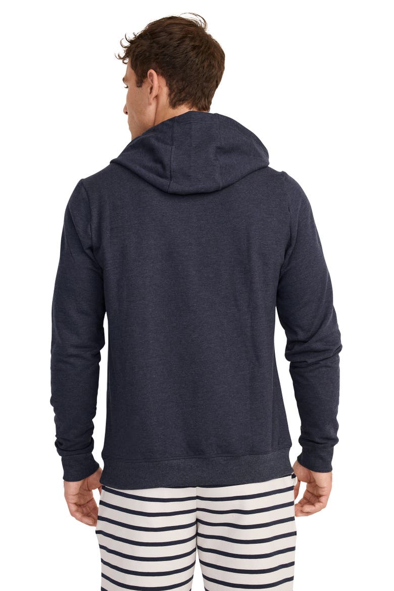 Mens Lightweight Cotton Blend Fleece Hoodie, Alternate, color, True Navy Heather