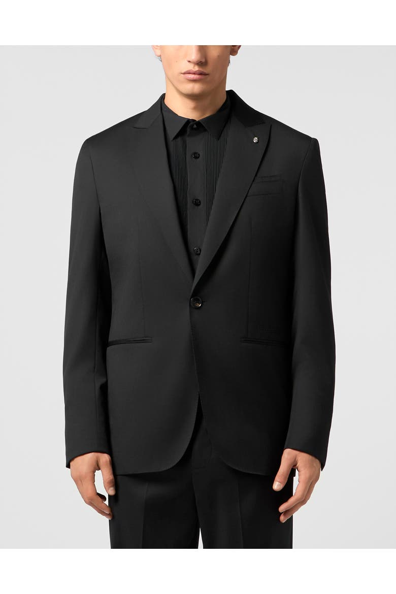 Wool Blazer Men, Main, color, black