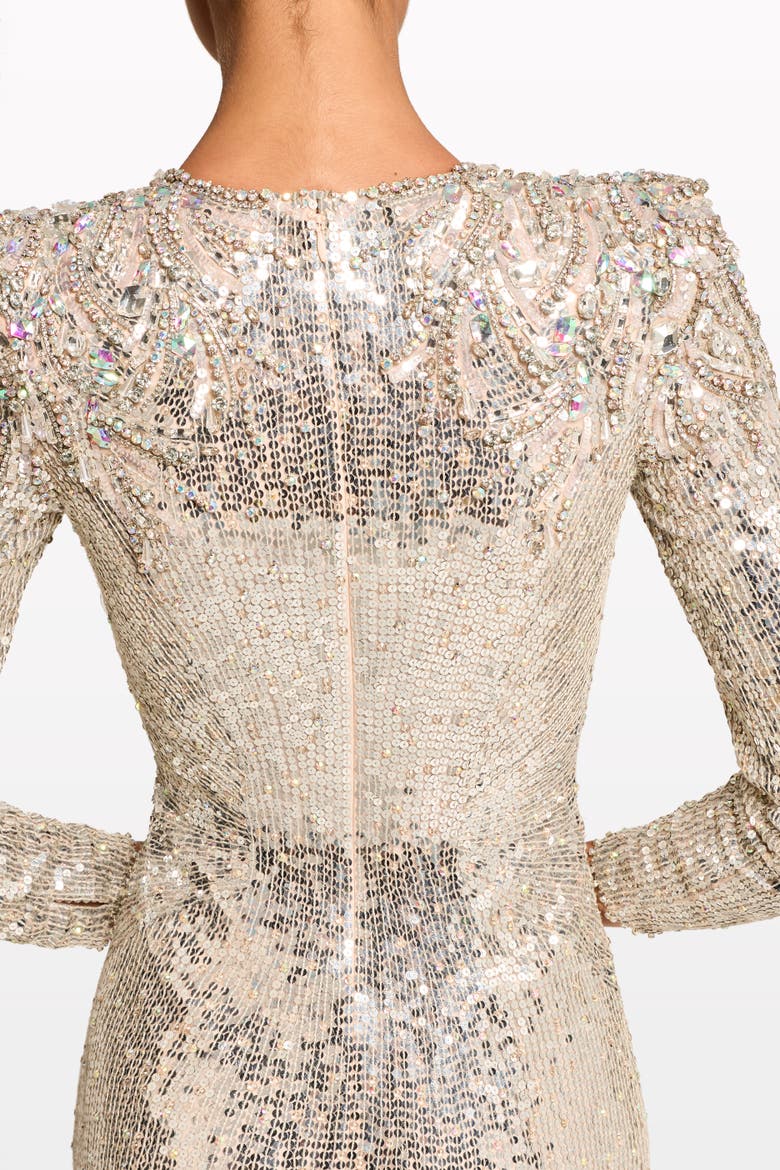 Dulcet Sequin-Embellished Dress, Alternate, color, Morganite